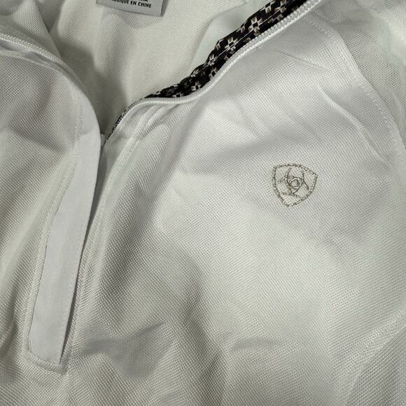Ariat Pro Series Equestrian Sunstopper White 1/4 Zip LS Shirt Women's Size Large - Picture 3 of 8